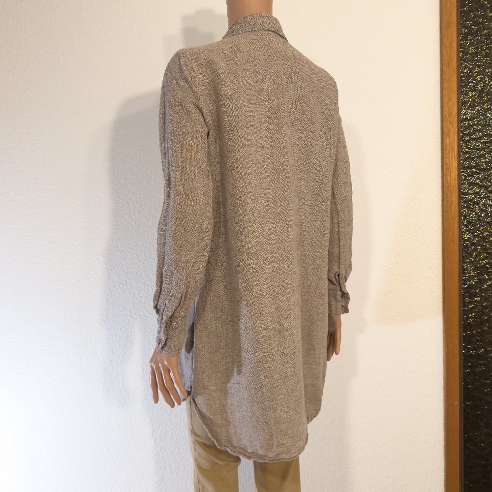 CP Shades Linen Cotton Button Down Tweed Texture Long Sleeve Shirt Women’s Small - Picture 4 of 14